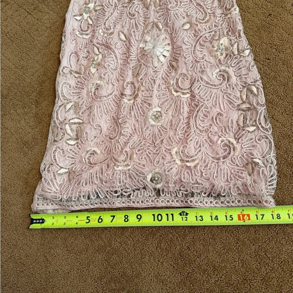 Sue Wong Pink Floral Embroidered Midi Dress - Picture 5 of 9
